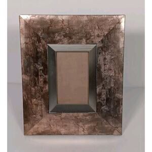 Pier 1 Imports Picture Frame Bronze Marble Wood Holds Photo Size 4"x6"